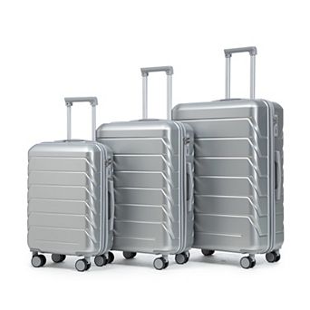 Trikiousd 20"/24"/28" 3 pc Set in ABS Spinner Wheel Luggage, Matching Color, Combination Lock