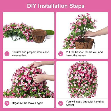 Artificial Hanging Morning Glory Basket Garden Decor