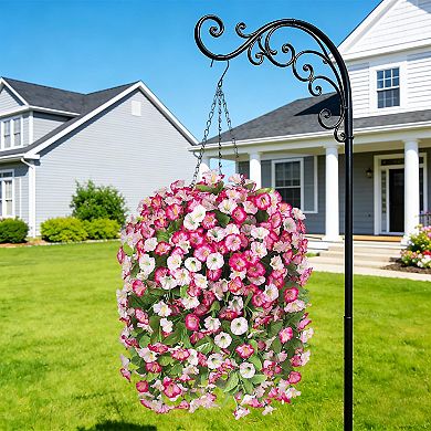 Artificial Hanging Morning Glory Basket Garden Decor