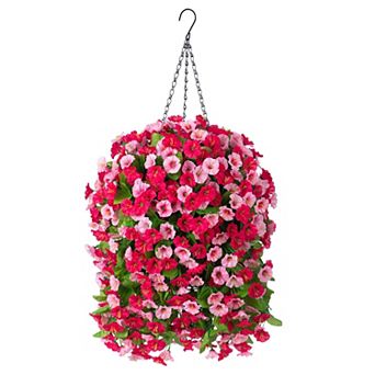 Artificial Hanging Morning Glory Basket Garden Decor