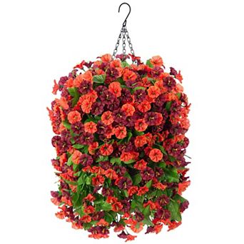 Artificial Hanging Morning Glory Basket Garden Decor