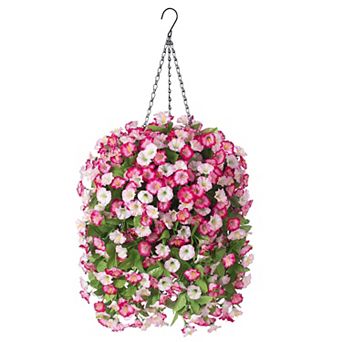 Artificial Hanging Morning Glory Basket Garden Decor