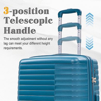 Trikiousd 4 pcs/set Wheel Luggage, Iron Pull Rod, Combination Password Lock, 14" Cosmetic Case