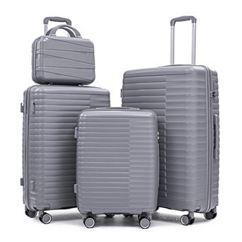 Trikiousd 4 pcs/set Wheel Luggage, Iron Pull Rod, Combination Password Lock, 14" Cosmetic Case