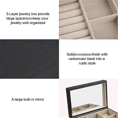3-Layer Rustic Jewelry Box Organizer Mother's Day Gifts