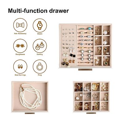 3-Layer Clear Lid Jewelry Box Organizer Mother's Day Gifts