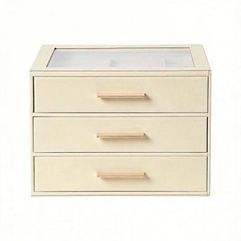 3-Layer Clear Lid Jewelry Box Organizer Mother's Day Gifts