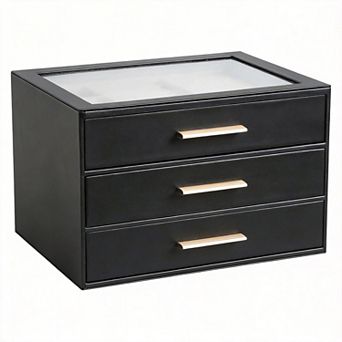 3-Layer Clear Lid Jewelry Box Organizer Mother's Day Gifts