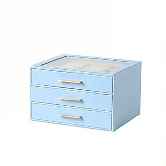 3-Layer Clear Lid Jewelry Box Organizer Mother's Day Gifts