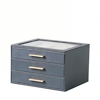 3-Layer Clear Lid Jewelry Box Organizer Mother's Day Gifts