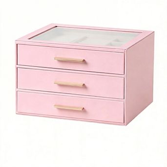 3-Layer Clear Lid Jewelry Box Organizer Mother's Day Gifts