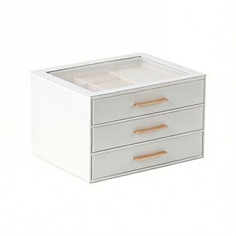 3-Layer Clear Lid Jewelry Box Organizer Mother's Day Gifts