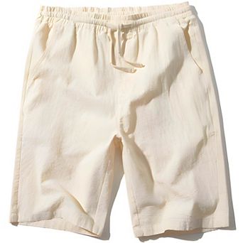 Men Casual Linen Pocket Shorts