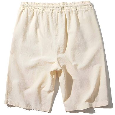 Men Casual Linen Pocket Shorts