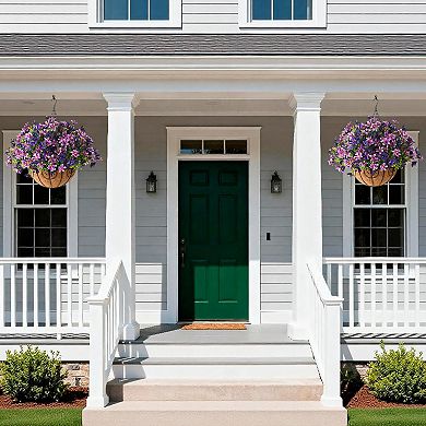 Artificial Hanging Flowers UV Resistant Outdoor Baskets