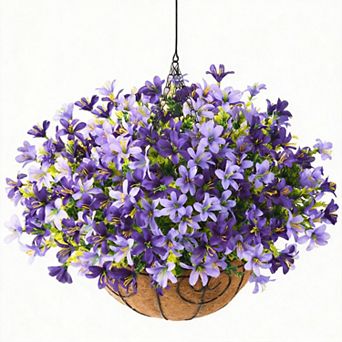 Artificial Hanging Flowers UV Resistant Outdoor Baskets