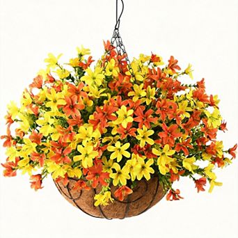 Artificial Hanging Flowers UV Resistant Outdoor Baskets