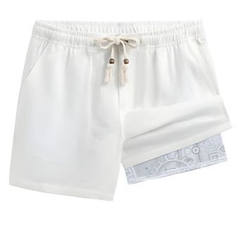 Men Lightweight Linen Lounge Shorts