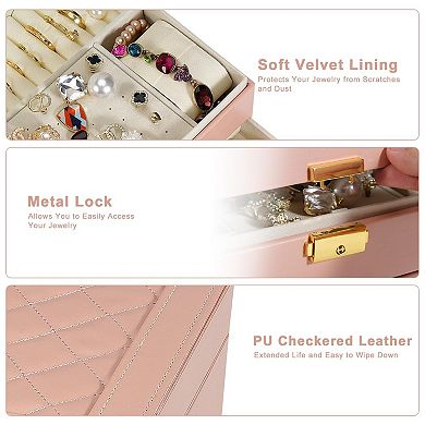2-Layer Lockable Jewelry Box Mother's Day Gifts Idea