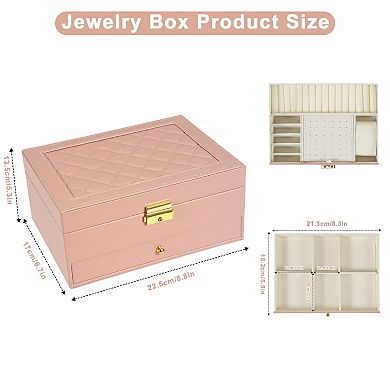 2-Layer Lockable Jewelry Box Mother's Day Gifts Idea
