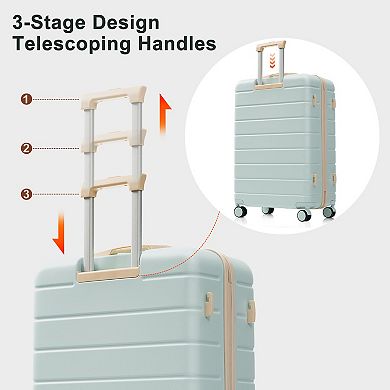 Trikiousd Travel Luggage Set, 3-Piece TSA Lock Suitcase Ensemble with 20 24 28 Inch