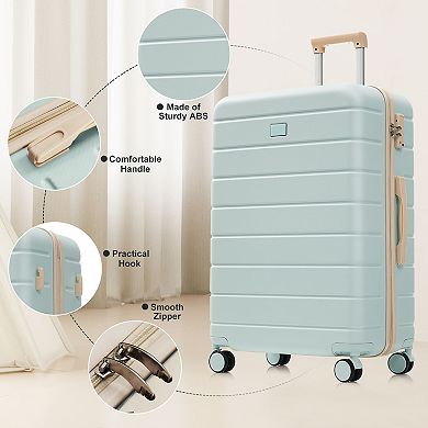 Trikiousd Travel Luggage Set, 3-Piece TSA Lock Suitcase Ensemble with 20 24 28 Inch