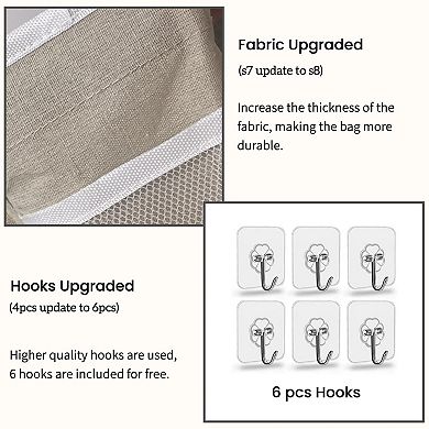 2-PackWall-mounted storage bag with pockets, waterproof design, suitable for bedrooms, kitchens