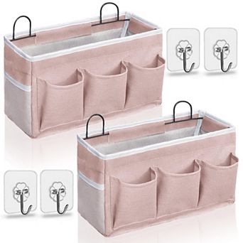 2-PackWall-mounted storage bag with pockets, waterproof design, suitable for bedrooms, kitchens