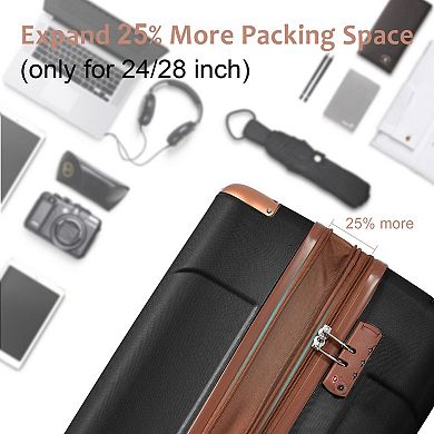 Trikiousd 2-Piece ABS Hardshell Luggage Set with TSA Lock Spinner Wheels 20/28"
