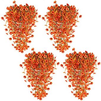 4 pc 31”Artificial Flowers Outdoor UV Resistant Hanging Decor