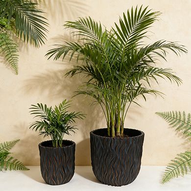 Trikiousd Round Planter Pots Set Includes a Large Planter and a Small Planter, 2-Piece