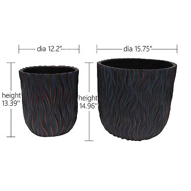 Trikiousd Round Planter Pots Set Includes a Large Planter and a Small Planter, 2-Piece