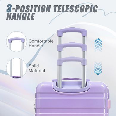 Trikiousd 3 Pcs Set in PC Spinner Wheel Luggage with Gradient Color and Combination Lock