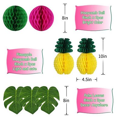 Summer Party Supplies Paper Tropical Decorations 15pc