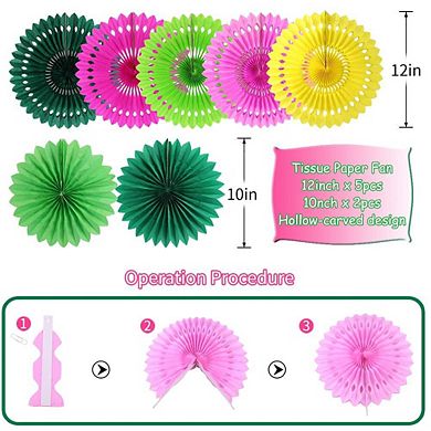 Summer Party Supplies Paper Tropical Decorations 15pc