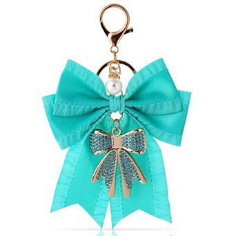 Bow Keychain Rhinestone Purse Charm Crystal Bag Accessory Women Gift