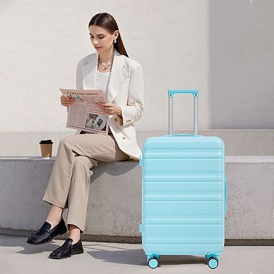 Trikiousd 20"/24"/28" 3 pcs/set in ABS Spinner Wheel Luggage, Carry on Suitcase, Combination Lock