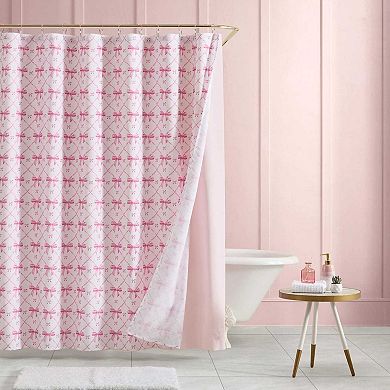 Betsey Johnson Festive Bow Trellis Shower Curtain Set