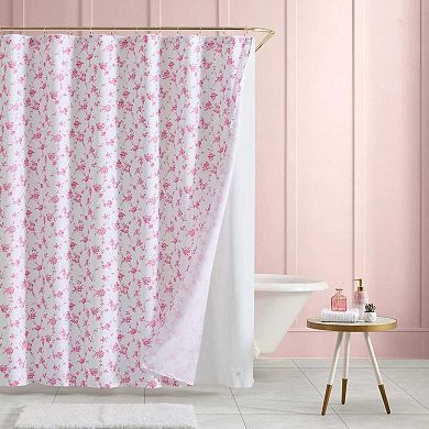Betsey Johnson Floral Toile Shower Curtain Set