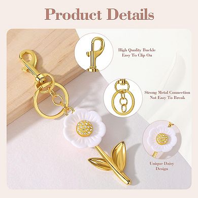 Bag charms, handbags, backpacks, keychains, sparkly women's daisies