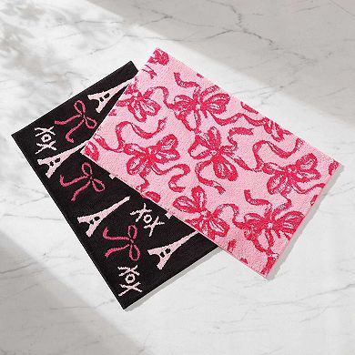 Betsey Johnson Bows In Paris Bath Rug