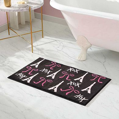 Betsey Johnson Bows In Paris Bath Rug