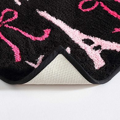 Betsey Johnson Bows In Paris Bath Rug