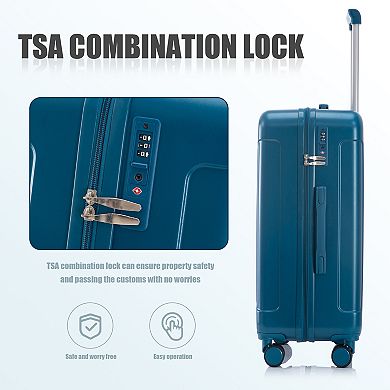 Trikiousd 20"/24"/28" 3 pcs/set in ABS Spinner Wheel Luggage,Carry on Suitcase,TSA Combination Lock