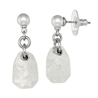 Simply Vera Vera Wang Silver Tone Simulated Stone Dangle Earrings