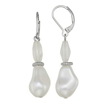 Simply Vera Vera Wang Silver Tone Simulated Pearl Drop Earrings