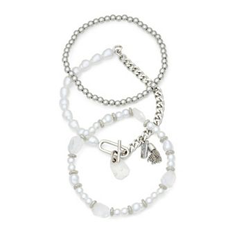 Simply Vera Vera Wang 3 pc Silver Tone Stretch Bracelet Set