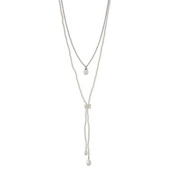Simply Vera Vera Wang Silver Tone Collar Lariat Multi Row Necklace