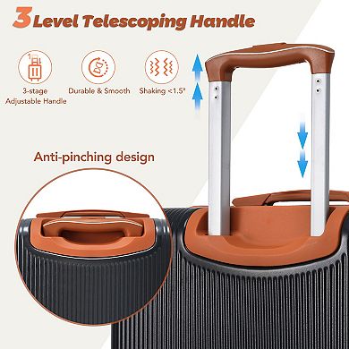 Trikiousd 3-Piece Hardshell Luggage Set 20" Carry-On with Duffel Bag & TSA Lock