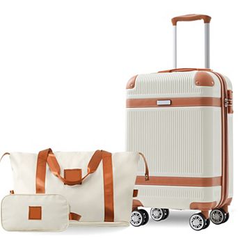 Trikiousd 3 pc Hardshell Luggage Set 20" Carry-On with Duffel Bag & TSA Lock
